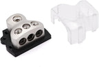 3 Way Power Distribution Block 1x 0 Gauge in 3X 4 Gauge Out Amp Power - Image 6