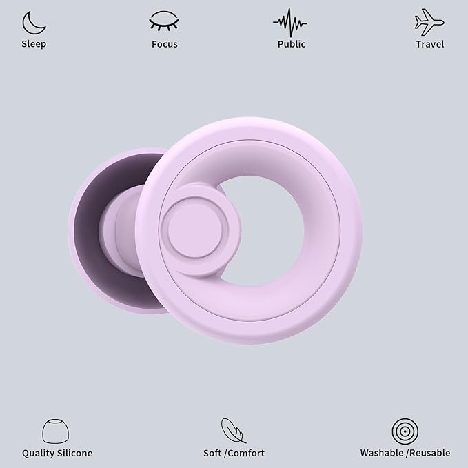 Ear Plugs for Noise Reduction, Reusable Concert Earplugs Hearing Protection - Image 2