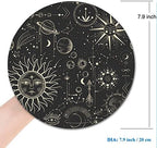 Round Mouse Pad, Celestial Pattern Sun and Moon Mouse Pad, Washable Gaming - Image 2