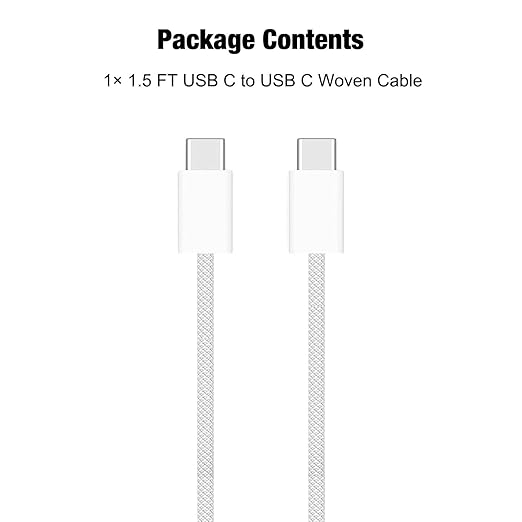 Short iPhone 17/16/16e/15 USB C to USB C Woven Cable - Image 6