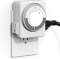 HBN Outlet Timer for Electrical Outlets Indoor, 24 Hour Mechanical Light Timers by HBN