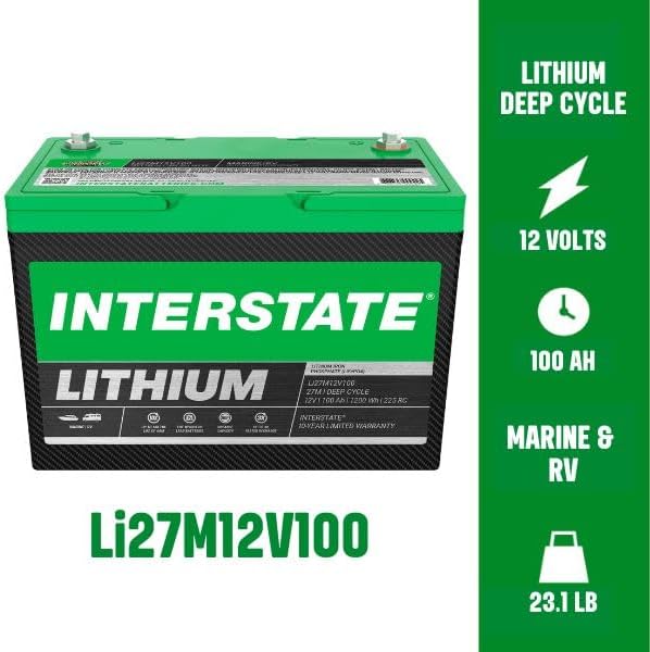 Interstate Batteries 12V 100Ah Group Size 27M Lithium Marine/RV Deep Cycle - Image 2
