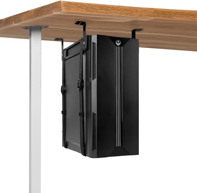 Under Desk PC Mount with Anti Scratch Sponge, Adjustable CPU Holder Bracket by FEYRUN