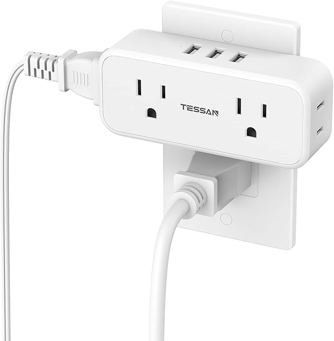 Multi Plug Outlet Splitter by TESSAN
