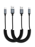 CableCreation Coiled USB C Cable 2Pack, Coiled USB A to USB C Cable by CableCreation