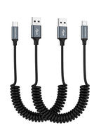 CableCreation Coiled USB C Cable 2Pack, Coiled USB A to USB C Cable by CableCreation