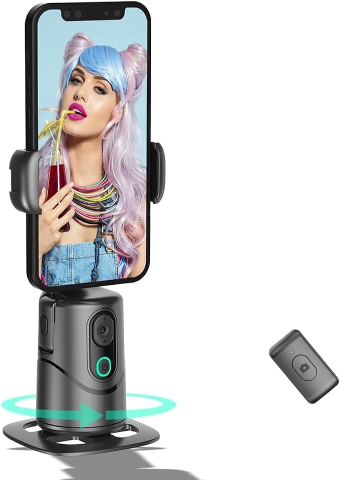 Auto Face Tracking Phone Holder, No App Required, 360° Rotation Phone Camera by SYHsdzg+and+happiness+with+you+every+day%21