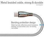 Metal Braided Wire USB C to USB C Cable 6ft, 60W 3A, Stainless Steel, Strong - Image 4