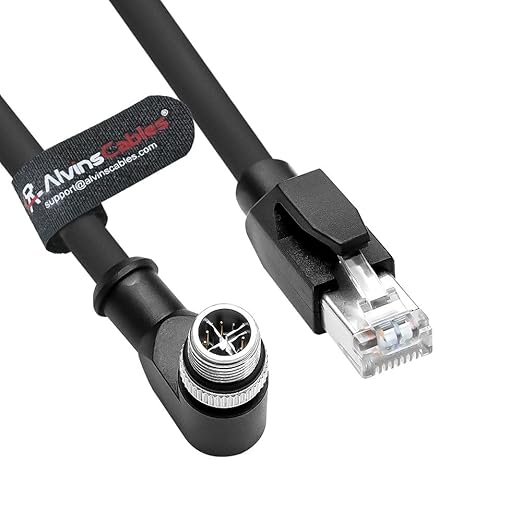 Alvin's Cables M12 X-Code 8 Pin Male to RJ45 Ethernet Cable by AlvinsCables