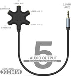 Multi Headphone Audio Splitter, 5-Way 3.5mm Jack Stereo Headset Adapter to - Image 2