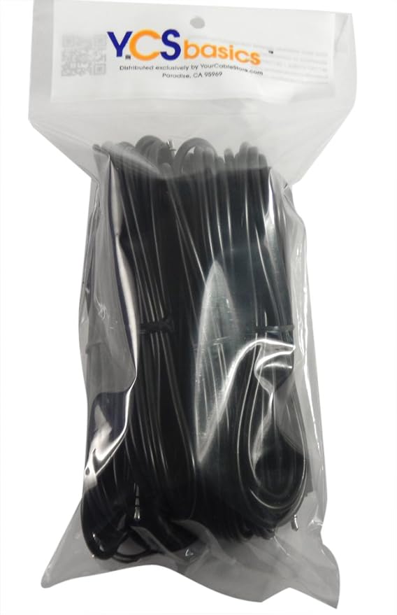 Five Pack of YCS Basics 12 Foot 3.5mm Headphone Extension Cables Male/Female - Image 2