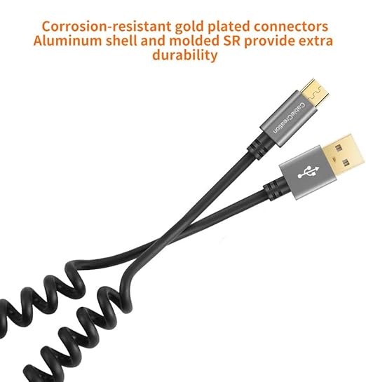 CableCreation Coiled USB to Micro USB Cable 0.56ft to 4ft, USB 2.0 A to Micro - Image 6