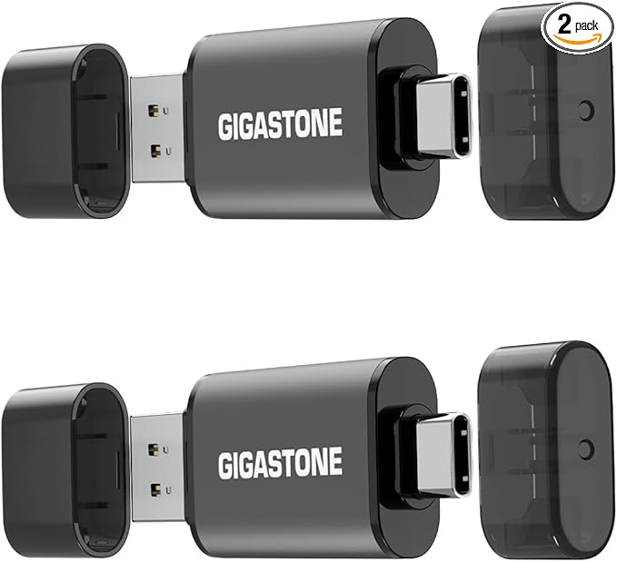 GIGASTONE 32GB Dual Flash Drive Z40 USB 3.2 Gen 1, 2-in-1 Type-A & Type-C by Gigastone
