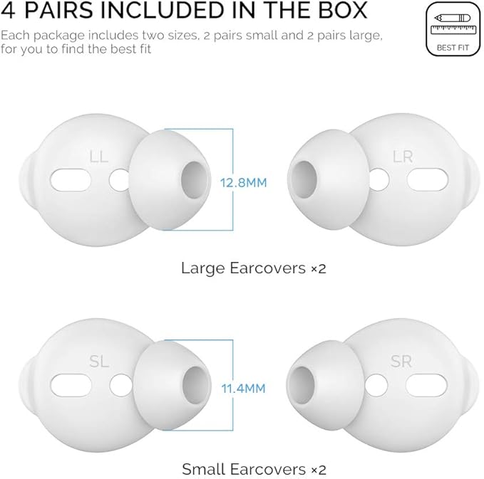 AhaStyle 4 Pairs AirPods Ear Tips Silicone Earbuds Cover Compatible - Image 2