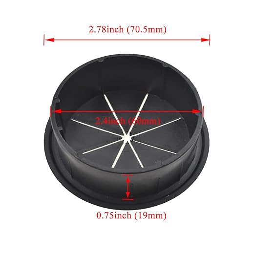 HAHIYO 2Pcs 2.4Inch/60mm Black ABS Plastic Eight-petaled Desk Grommet Wire - Image 2