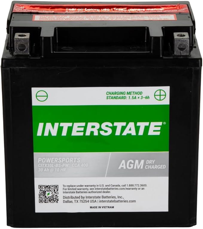 Interstate Batteries YIX30L-BS 12V 30Ah Powersports Battery 400CCA - Image 2