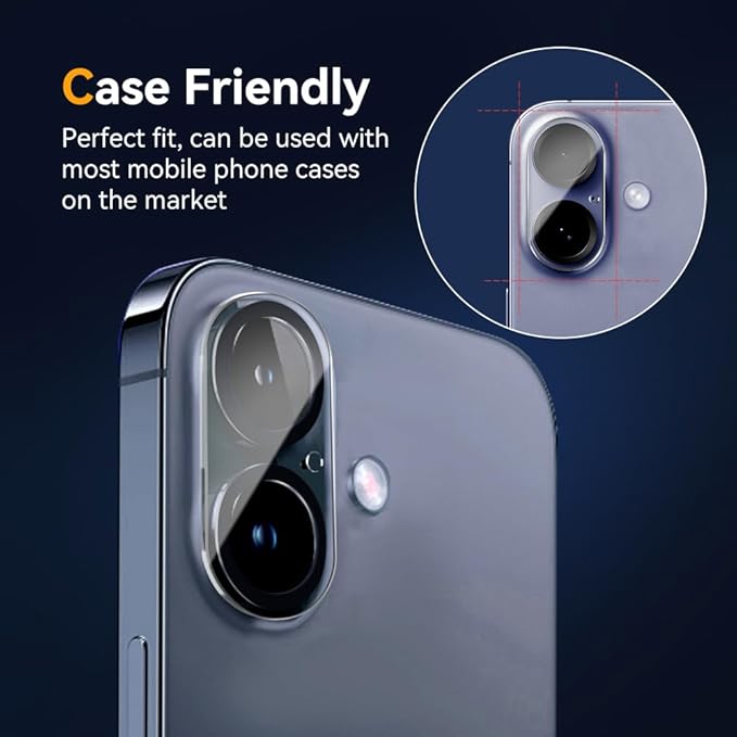 Camera Lens Protector for iPhone 16 6.1" / iPhone 16 plus 6.7", 9H Tempered - Image 4