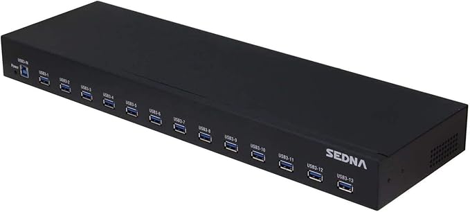 SEDNA - 19 Inch 1U Rack Mount 13 Port USB 3.2 Gen I Hub - - Image 3