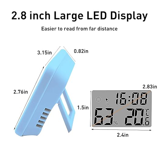Wisebee Digital Indoor Hygrometer Thermometer, 2.9" Backlit Temperature - Image 8