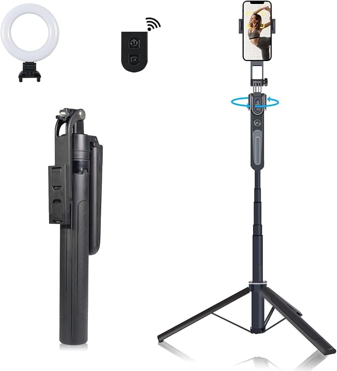 Extendable Auto Face Tracking Phone Tripod Stand, 360° Rotation Selfie Sticks - Image 7