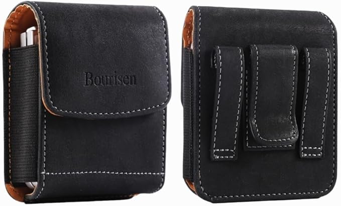 Universal Phone Holster Phone Pouch Case Belt Clip Belt Loops Card Slot Faux by Bourisen