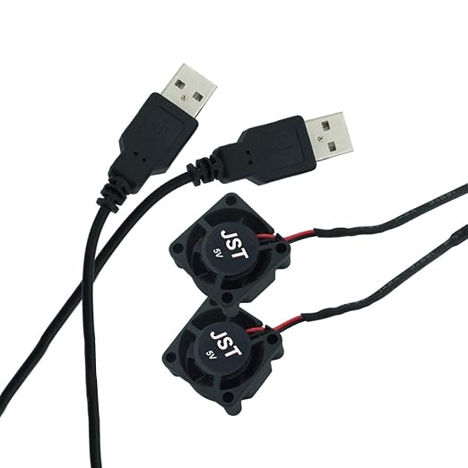 DEVMO 2pcs USB 5V DC Fan 2510 Small 2 pin Cooling Cooler Computer 25mm X 10mm by DEVMO
