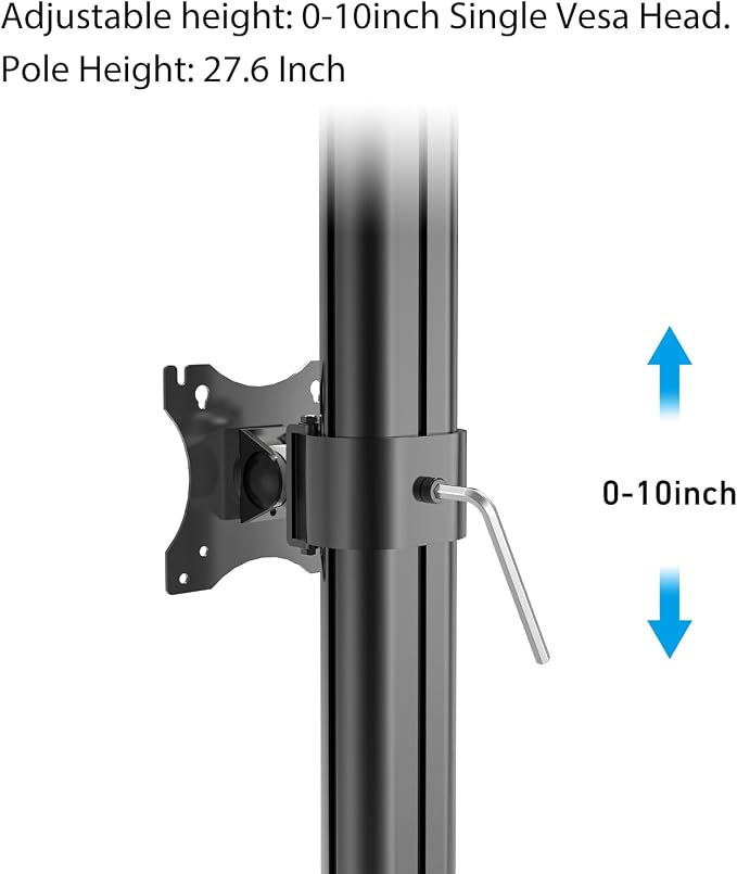 BEWISER Dual Monitor Stand Desk Mount- Vertical Heavy Duty Monitor Riser Fits - Image 3