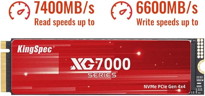 KingSpec XG7000 8TB NVMe SSD PCIe 4.0-7400MB/s Read Speed, 3D TLC NAND M.2 2280 - Image 9