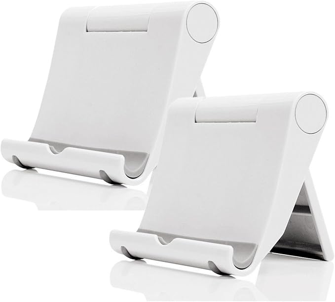 Cell Phone Stand for Desk 2 Pack Mobile Phone Holders Desktop Tablet Stand by JUSDIQIR