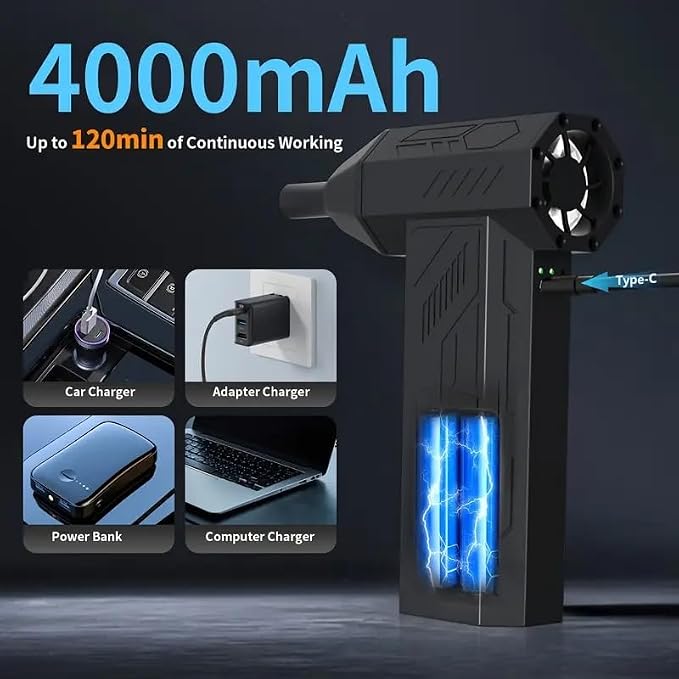 Compressed Air Duster Kit 130, 000 RPM Electric Air Duster 4-Gear Adjustable - Image 4