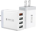 USB Charger, 4 Port USBA Wall Charging Block, Fast Charge QC 3.0 Plug Adapter by SCCVEE