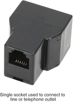 Uvital RJ12 6P6C 1 Female to 2 Female Telephone Line Splitters, Telephone - Image 3