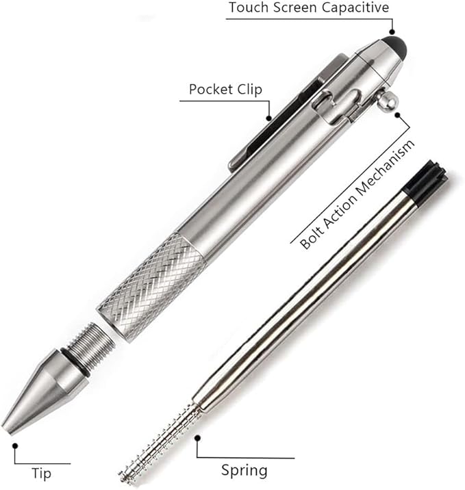 Cool Hand 4.9'' Titanium Bolt Action Pen Stylus - Image 7
