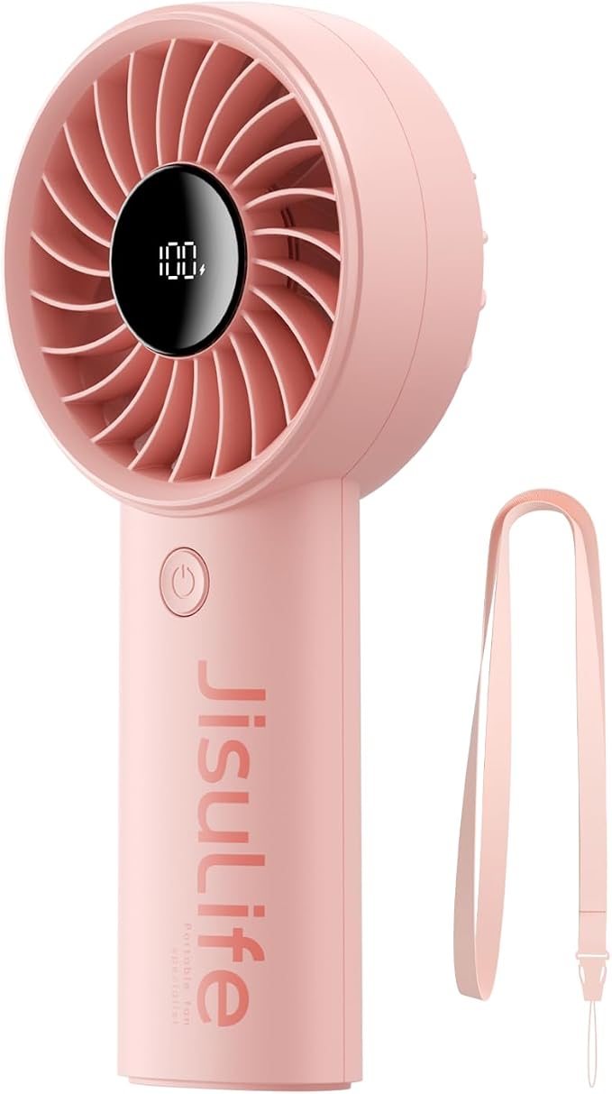 JISULIFE Handheld Fan Life4, 5000mAh Portable Rechargeable Fan, 5-Speed Turbo by LivechillStaycool