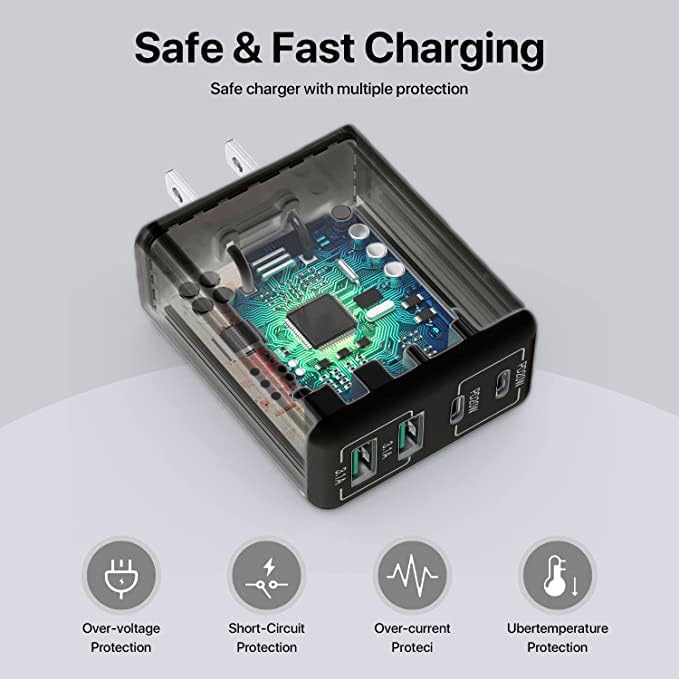 USB C Wall Charger, 40W 4-Port USB C Charger Block, Fast Charging Block Dual - Image 5