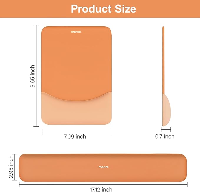 MOSISO Wrist Rest Support for Mouse Pad&Keyboard Set, Rectangular Ergonomic - Image 7