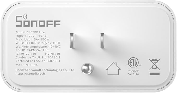 SONOFF S40 Lite 15A WiFi Smart Plug ETL Certified, Smart Socket Outlet Timer - Image 7