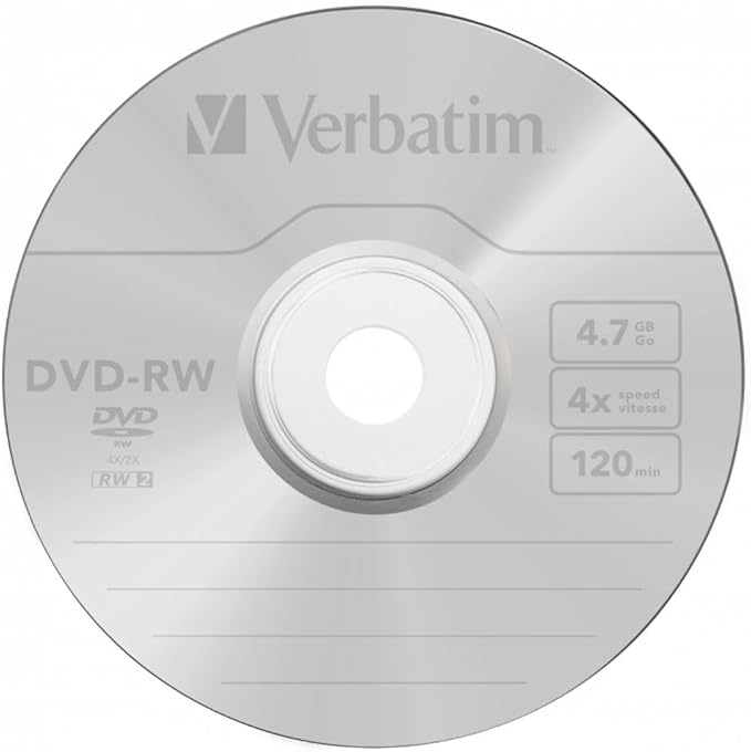 Verbatim DVD-RW 4.7GB 120Min Up to 4X Blank Discs Rewritable Up to 1000 Times – - Image 2