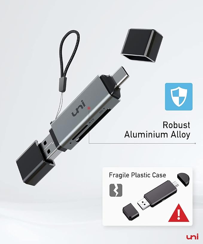 uni SD Card Reader, High-Speed USB C to Micro SD Card Adapter USB 3.0 Dual Slots - Image 6