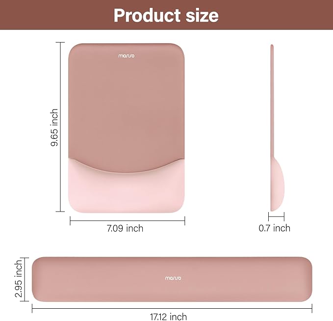 MOSISO Wrist Rest Support for Mouse Pad&Keyboard Set, Rectangular Ergonomic - Image 7