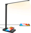 LED Desk Lamp with Wireless Charger, USB Charging Port, 10 Brightness, 5 Color by JOSTIC