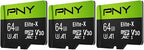 PNY 64GB Elite-X Class 10 U3 V30 microSDXC Flash Memory Card, Class 10 - Image 2