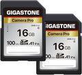 GIGASTONE 16GB SD Card 2-Pack, Camera Pro, A1 V10 SDHC Memory Card Compatible by Gigastone