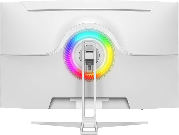 CRUA 32" White Curved Monitor, 4K UHD 1500R VA Screen, 75Hz Computer Monitor - Image 3