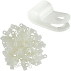 GTSE White Nylon Plastic Cable Clamps, 3/16" Screw Mounts - Image 2