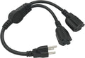 Y Splitter Extension Cord, 1.4FT 2 Way 1 to 2 Splitter Extension Cord, 3 Prong by Unknown