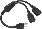 Y Splitter Extension Cord, 1.4FT 2 Way 1 to 2 Splitter Extension Cord, 3 Prong by Unknown