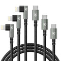 90 Degree USB C to Lightning 10FT, iPhone Charger 3Pack Fast Charging Cables by KIYODA