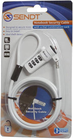 Sendt White Notebook/Laptop Combination Lock Security Cable - Image 3