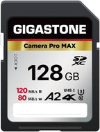 GIGASTONE 128GB SD Card, 4K Camera Pro MAX, A2 4K SDXC Memory Card High Speed by Gigastone